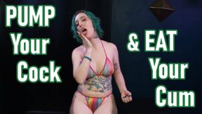 Pump Your Cock &amp; Eat Your Cum - Sadistic Bratty JOI Femdom POV with Multiple Orgasm CBT Bullying and CEI Cum Eating Instructions - Preview by Miss Faith Rae - Check my bio link for the full clip!