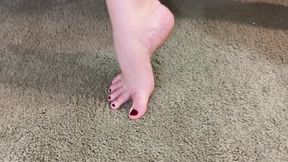 Sexy BBW strip and footjob