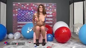 Amateur Boxxx - Sexy Teen in Patriotic bikini Masturbates with Balloons