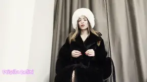 Skinny Girl in Russian Outfit Masturbating