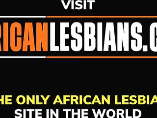 AFRO LESBIAN BABES - Nigerian neighbours tea time turns lesbo cunt banging with large vibrator