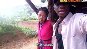 Ebony couple's dirty doggy-style cumshot tape