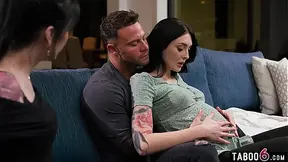 Turned on husband and pregnant wife explore new options to satisfy their cravings