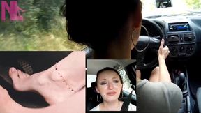 Drastic brake failure in silver flops and nude pedicure