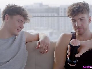 OMG! Two guys share the same fleshlight!