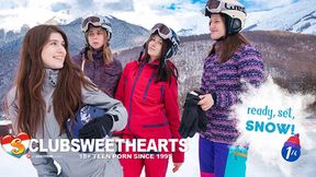 Hot Lesbians eat and finger each other's shaved pussy