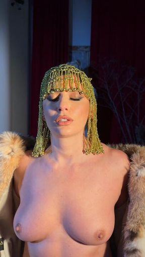 tits in fur coat