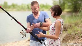 Romantic date ending up with hot and passionate sex outdoor