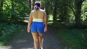 Flashing tits during hike almost caught