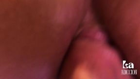 Big booty BBW gushes cum during intense anal session