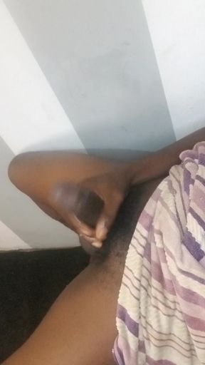 Side View Wanking My Big Black Cock Cumming Hard Dirtytalk