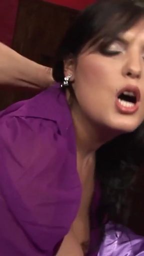 Brunette chick wakes up a bald dude to fuck with him   Clip 3