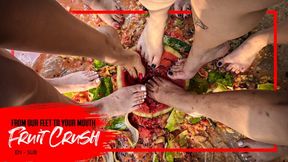 Nara, Louise, Bimby, Vibora and Thay in a Tropical Fruit Crush Party (1080 EN-sub) Food Crush - Barefoot Crushing - High Heels - Foot Fetish - Foot Slave - Foot Humiliation