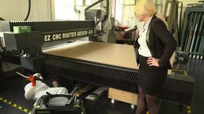 Blonde boss gets her pussy licked and fucked in the workroom