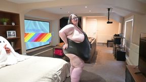 SSBBW Sexy Fat Black Leather Suit