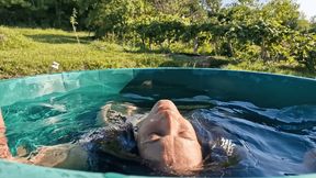 in the outdoor bath