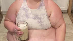 SSBBW Feedee Drinks Weight Gain Shake