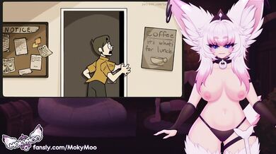 Barista's TailBlazer slobbers cum over thick ass and boobs