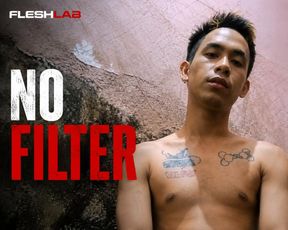 NO FILTER: Tattooed Pinoy Twink Risks Getting Caught Jerking His Hairy Dick in Bathroom
