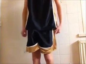 cums on gym shorts