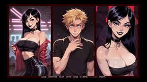 my new girlfriend [ taboo hentai game ] ep.40 goth girl blowbang in the toilet !