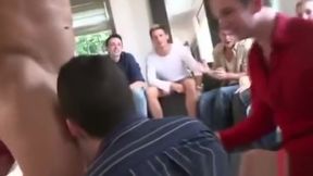 Group of gays sucking the cock of the stripper