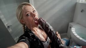 while my friend was filling up his car s gas tank, i filled his girlfriend with cum in the bathroom [ai]