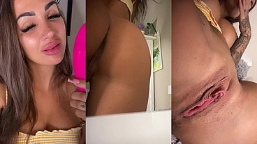 WET BLOWJOB WITH DILDO and PUSSY GAMES - Naughty BRUNETTE - Susy Gala
