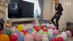 100 balloons bare feet popping
