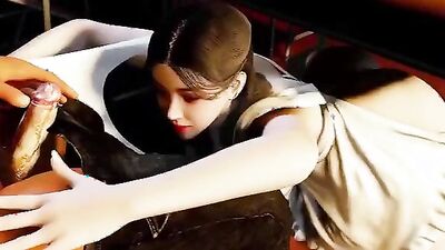 Mature Asian MILF with big boobs gets cumshot fantasy fulfilled in 3D Hentai animation