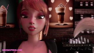 3D SHEMALE XX Barista REALISTIC Cumshots