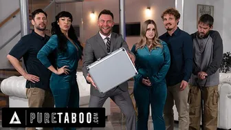 Busty Blonde Codi Vore Dominates Stepson While Husband Watches in Agony