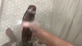 Stepbrother sneaks in bathroom while stepsister shower, she caught him spying and made him get in, her ass is so fat and pussy is so wet she will make you cum quick
