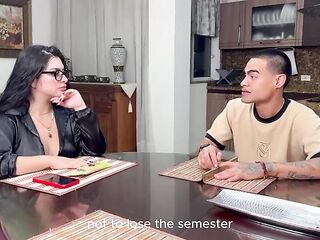 Stepson is punished for getting bad grades at university