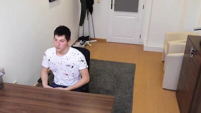 Shy dude is fucked in the bum at this casting couch interview