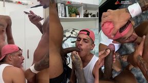 dando conta de duas pirocas bem deliciosas