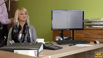 LOAN4K. Nice young lady gives a head and spreads legs in loan office