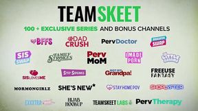 Sexy brunette spreads her legs wide in detention