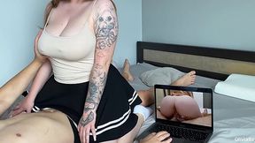 Busted Chilling with My Step Sis Watching Porn, Next Thing I Know We re Fucking Like Rabbits