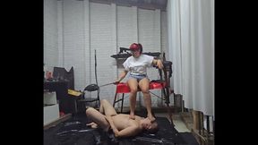 Soles licking and trampling with my whore Faith