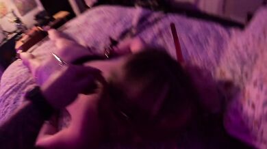StepSon ties down his milf whore and machine fucks her raw