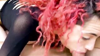 babe Hispanic red head twerking my gigantic dick inside her vagina