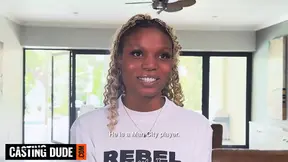Cute ebony student gets a reality check at the interview
