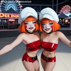 Dee Dee Identical Clown Twins Batman Threesome FFM