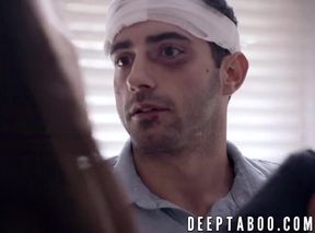 Izzy Lush deepthroats Jake Adams' big cock before taking a wild ride