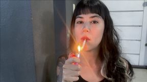 Smoking cigarettes at dawn in the garden