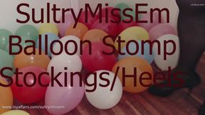 Balloon stomp with heels