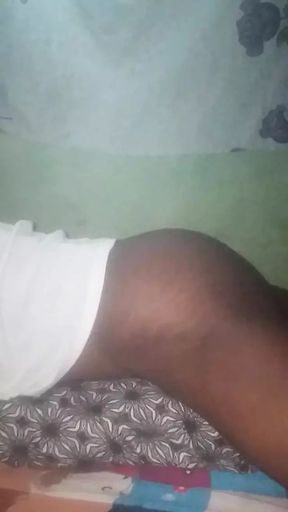 Freaky crossdress black ebony shows off his sexy ass.