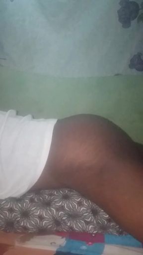 Freaky crossdress black ebony shows off his sexy ass.