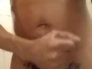 Verse twink in shower then eats cum